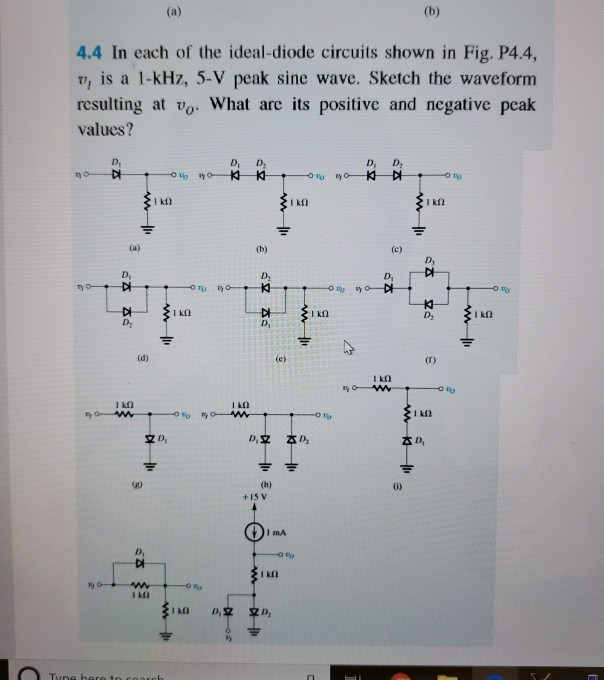 Solved B In Each Of The Ideal Diode Circuits Shown In Chegg