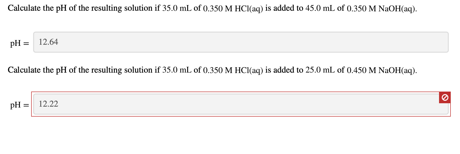 Calculate The Ph Of The Resulting Solution If Ml Chegg