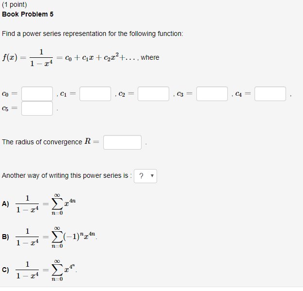 Solved 1 Point Book Problem 3 Find A Power Series Chegg