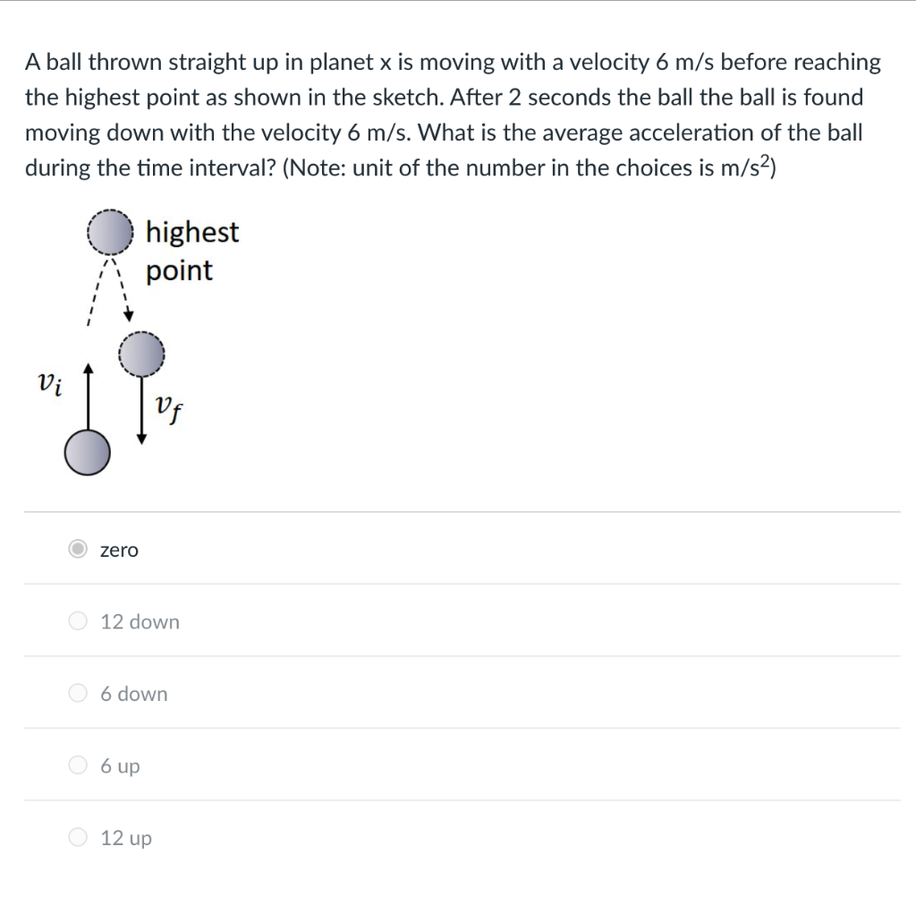 Solved A Ball Thrown Straight Up In Planet X Is Moving With Chegg