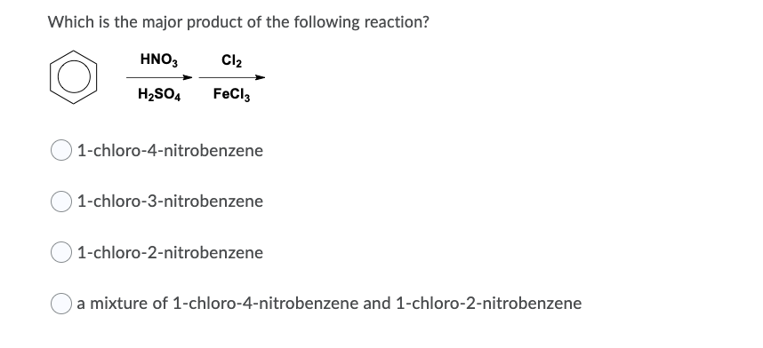 Solved Which Is The Major Product Of The Following Reaction Chegg