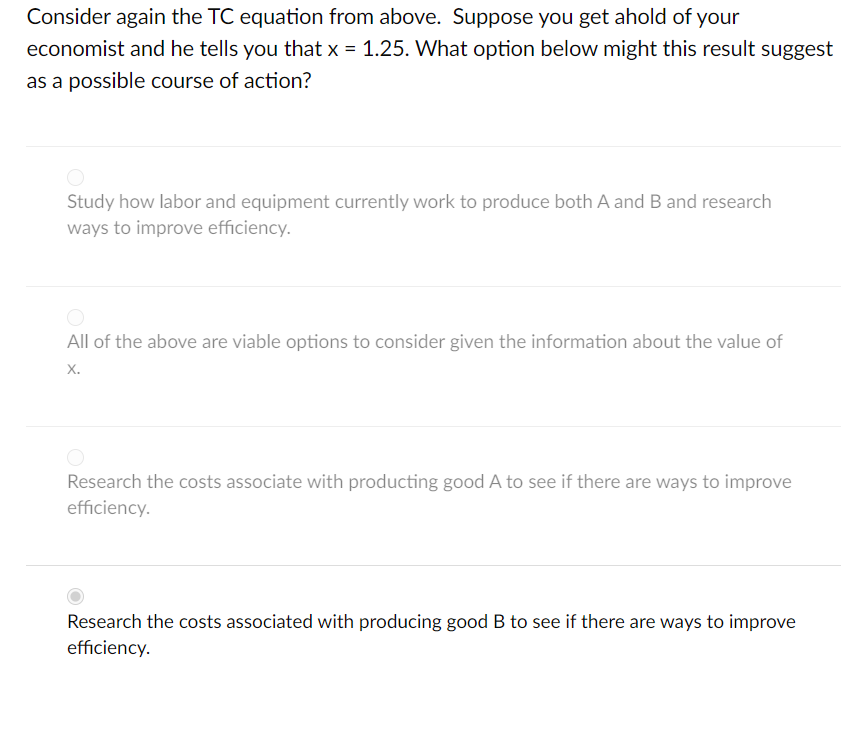 Solved Suppose Your Economist Estimates That Your Total Cost Chegg