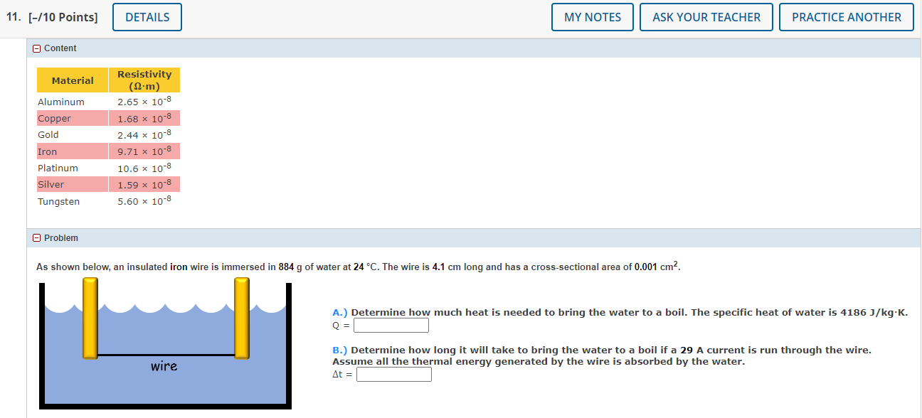 Solved 11 10 Points DETAILS MY NOTES ASK YOUR TEACHER Chegg