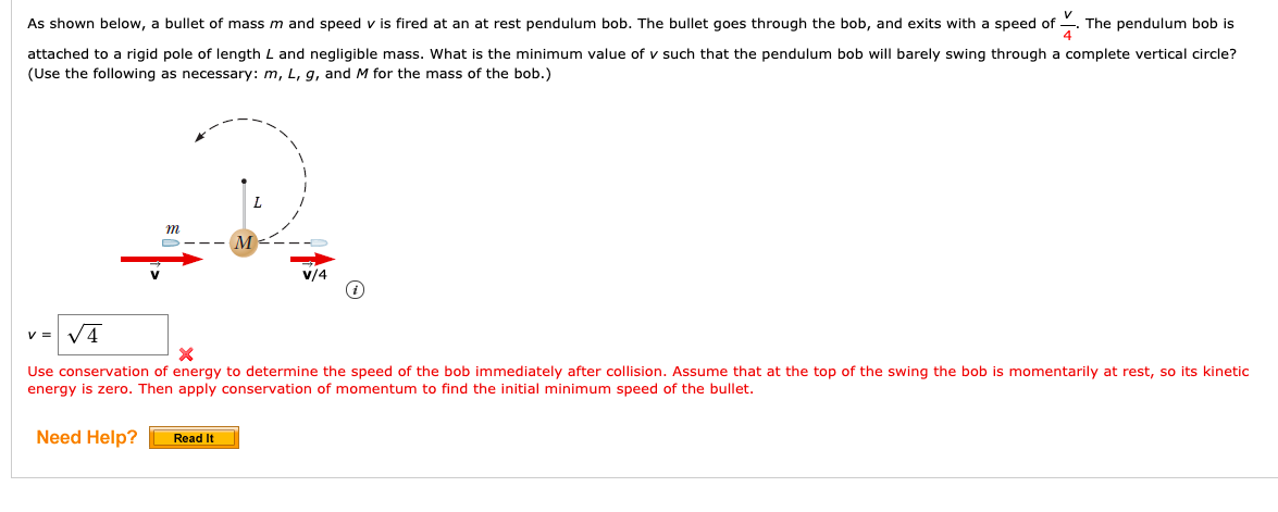 Solved As Shown Below A Bullet Of Mass M And Speed Vis Chegg