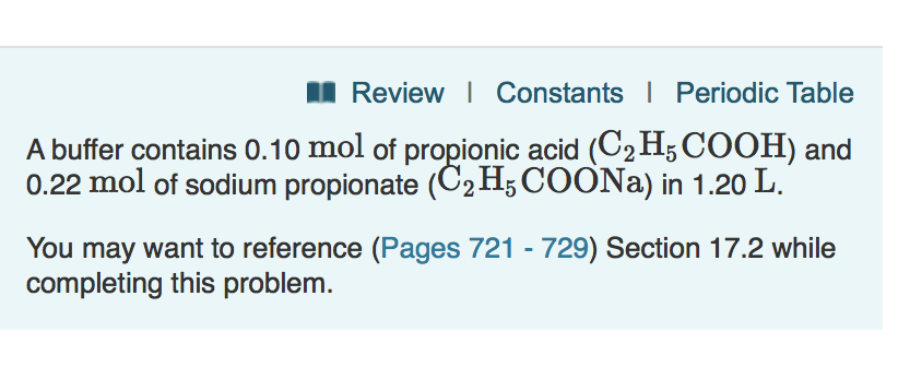Solved Review I Constants Periodic Table A Buffer Contains Chegg