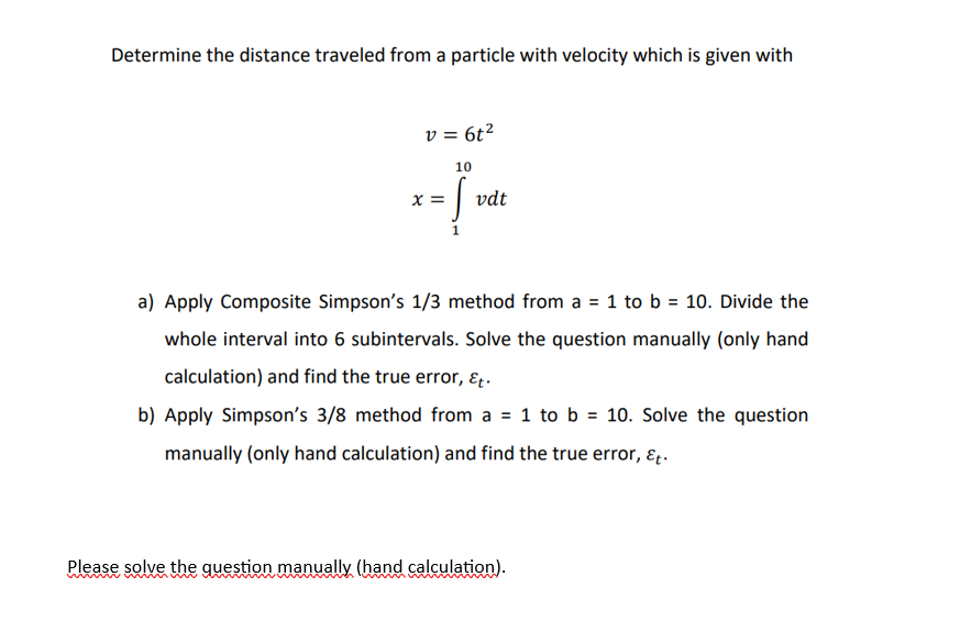 Solved Determine The Distance Traveled From A Particle With Chegg