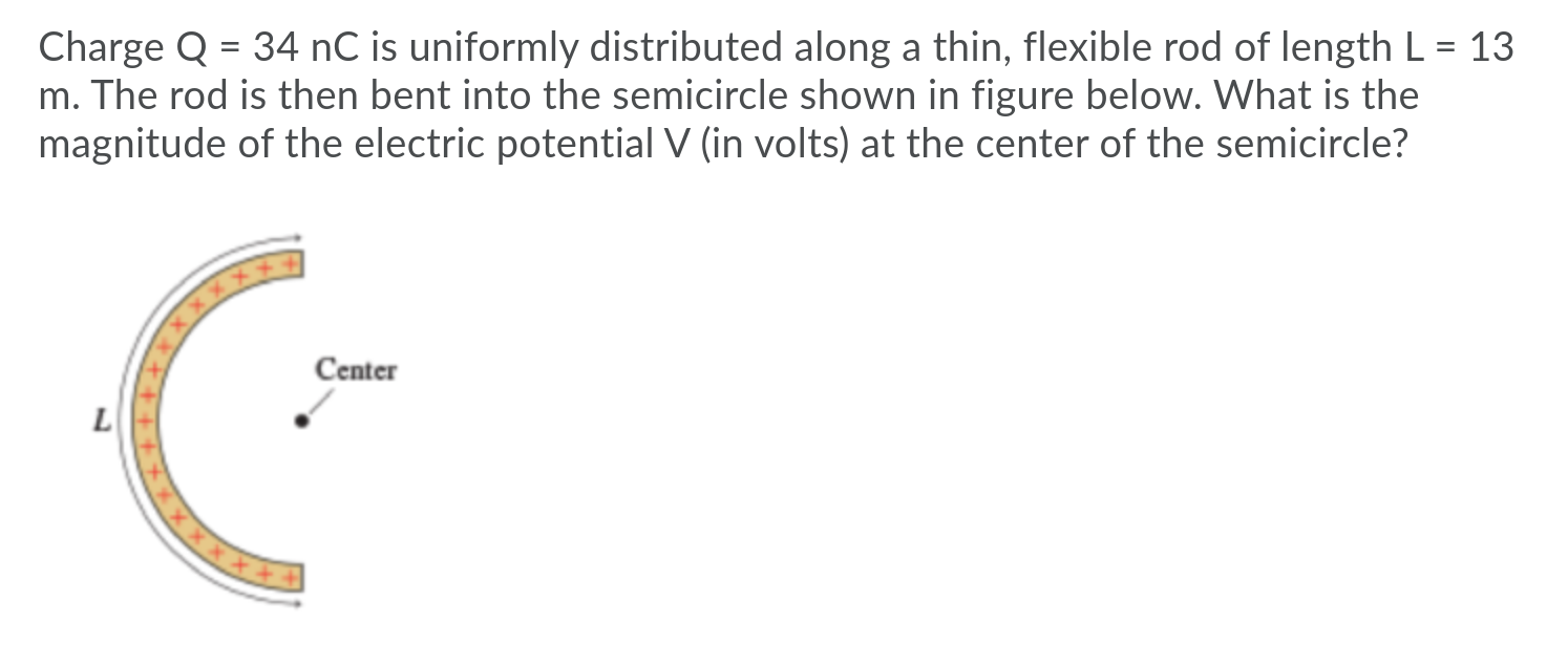 Solved Charge Q Nc Is Uniformly Distributed Along A Chegg