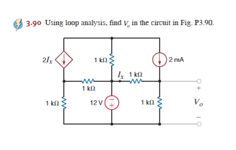 Solved 3 90 Using Loop Analysis Find V In The Circuit In Chegg