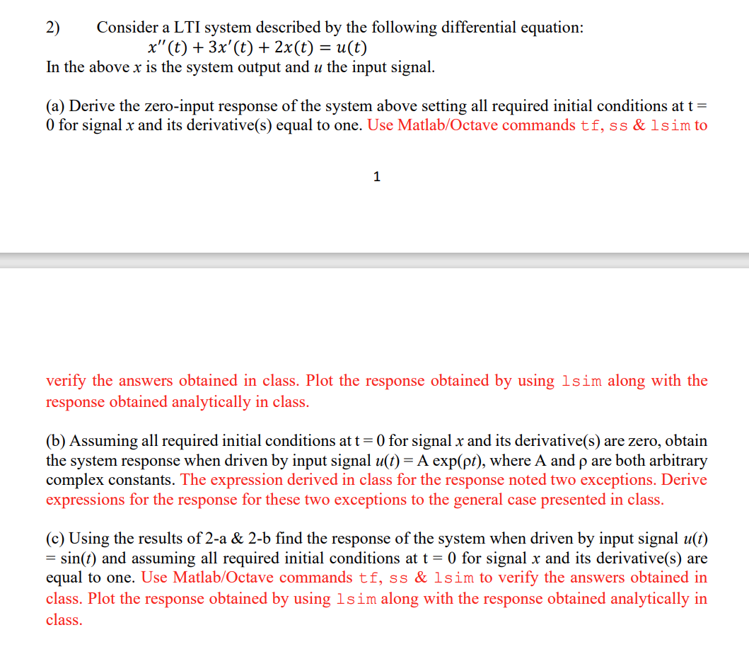 Solved 2 Consider A LTI System Described By The Following Chegg