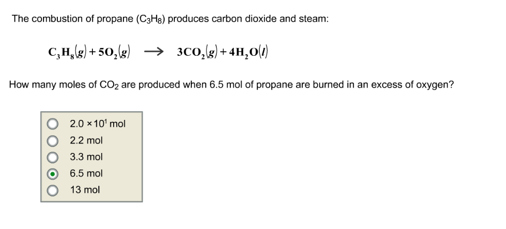 Solved The Combustion Of Propane C H Produces Carbon Chegg