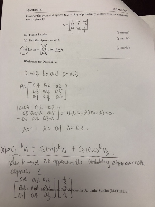 Solved 10 Marka Question 2 Consider The Dynamical System Chegg