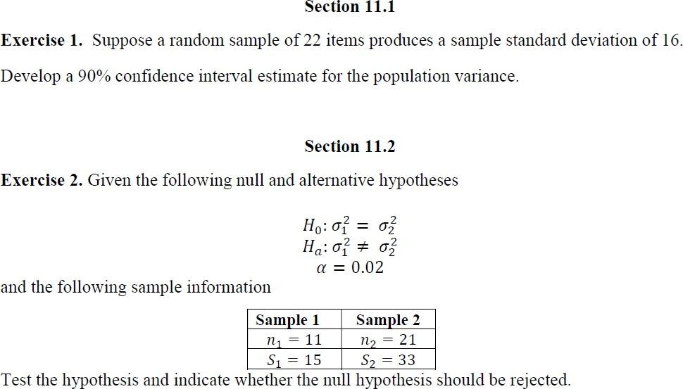 Solved Section Exercise Suppose A Random Sample Of Chegg