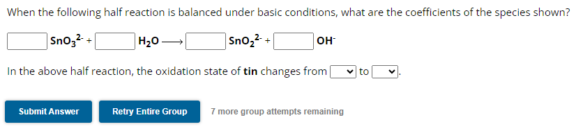 Solved When The Following Half Reaction Is Balanced Under Chegg