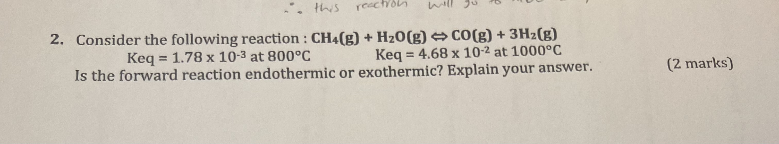 Solved Consider The Following Reaction CH4 G H2O G Chegg