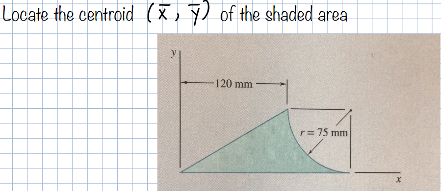 Solved Locate the centroid xˉ yˉ of the shaded area Chegg