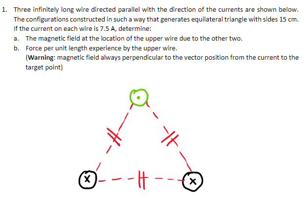 Solved 1 Three Infinitely Long Wire Directed Parallel With Chegg