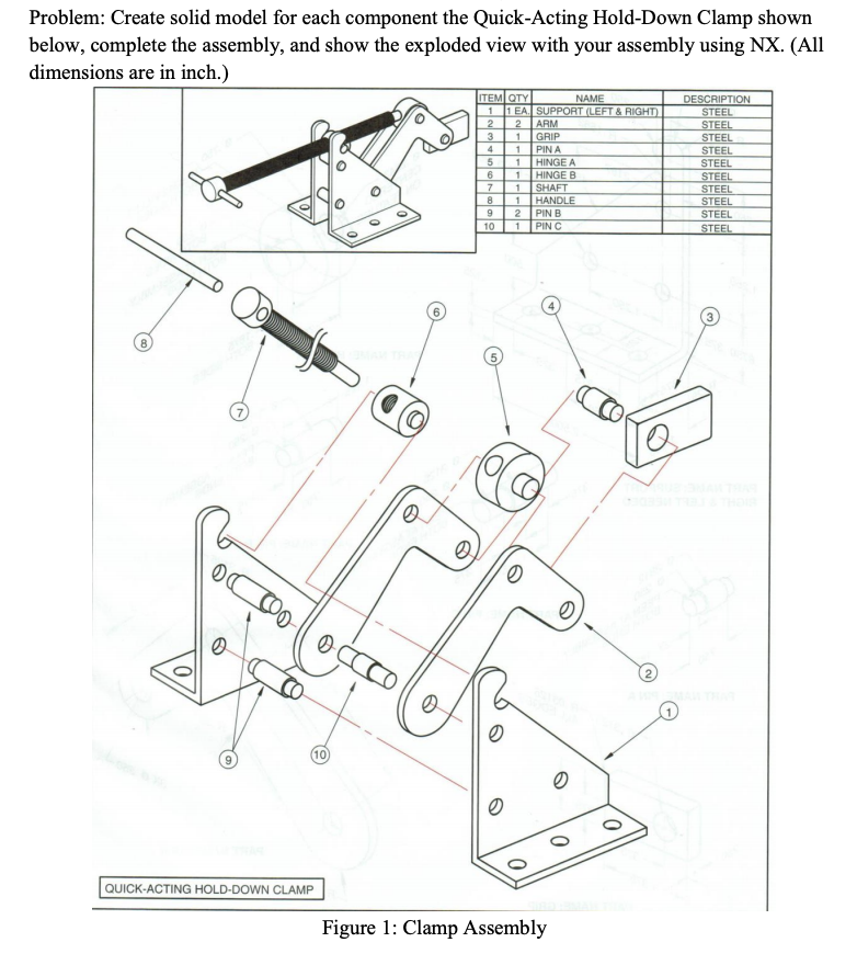 Problem Create Solid Model For Each Component The Chegg