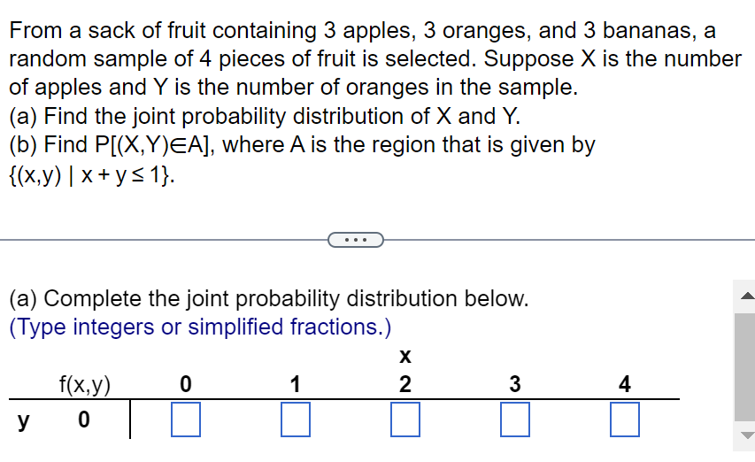 Solved From A Sack Of Fruit Containing Apples Oranges Chegg