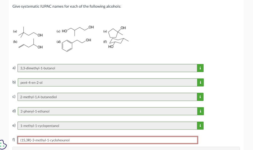 Solved Give Systematic Iupac Names For Each Of The Following Chegg