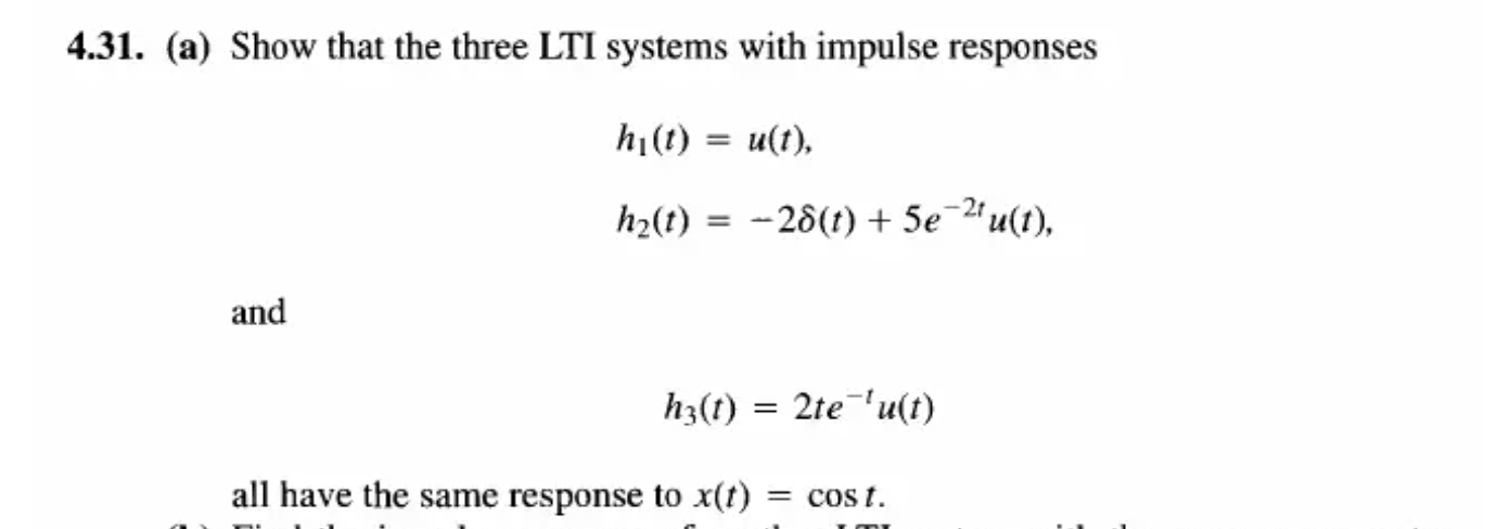 Solved A Show That The Three Lti Systems With Impulse Chegg