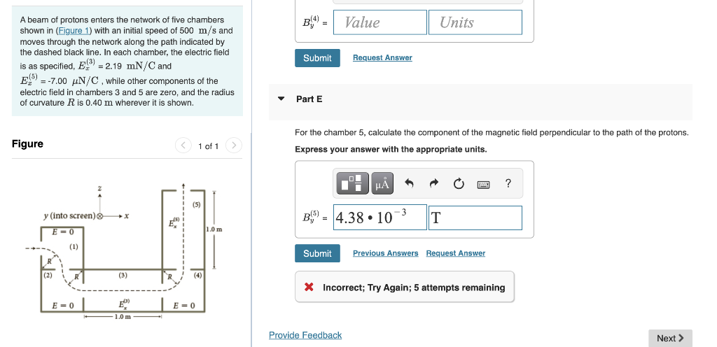 Solved A Beam Of Protons Enters The Network Of Five Chambers Chegg