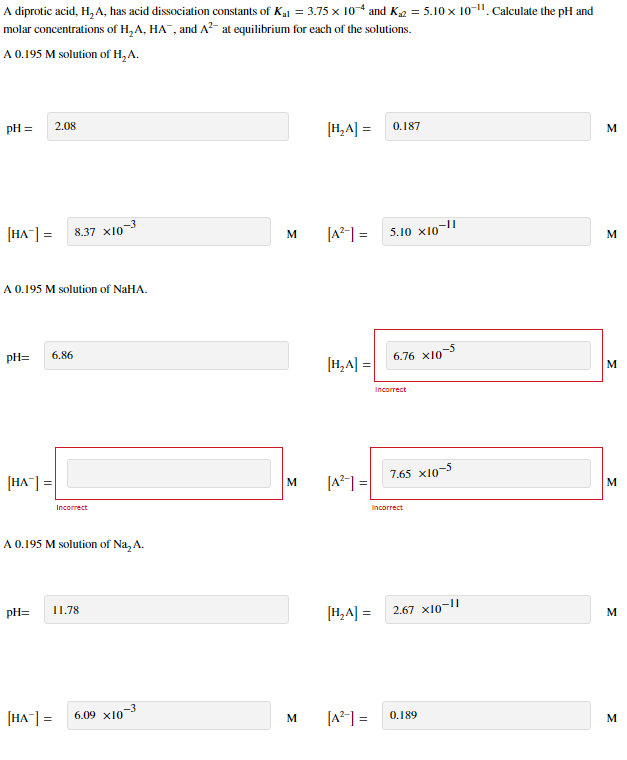 Solved A Diprotic Acid H2 A Has Acid Dissociation Chegg Chegg