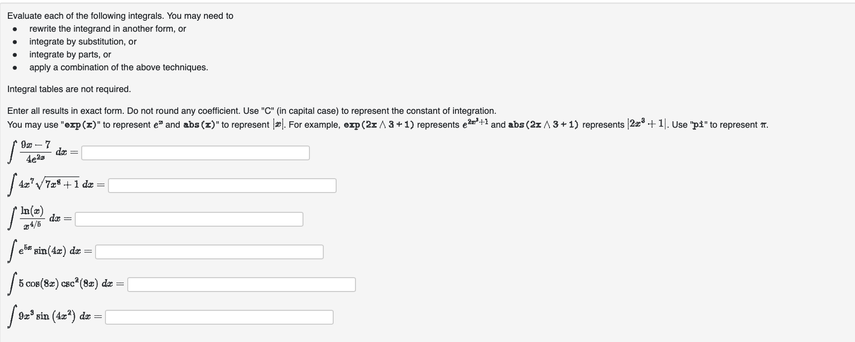 Solved Evaluate Each Of The Following Integrals You May Chegg