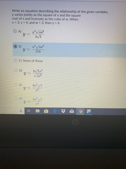 Solved Write An Equation Describing The Relationship Of The Chegg