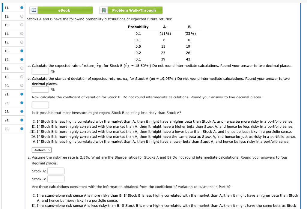 Solved Check My Work Ebook Problem Walk Through A Stock S Chegg