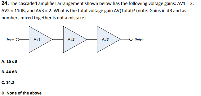 Solved The Cascaded Amplifier Arrangement Shown Below Chegg