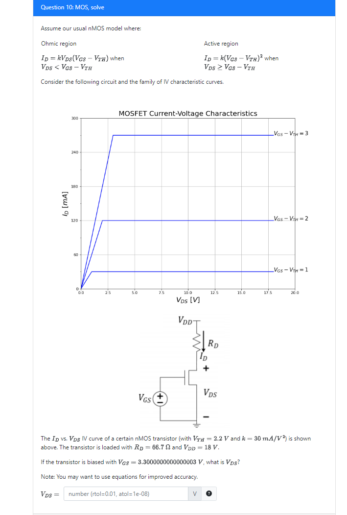 Solved Assume Our Usual Nmos Model Where Ohmic Region Chegg