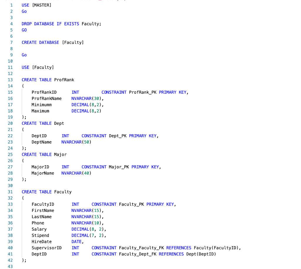 Solved Exercises Using The Faculty Database Answer The Chegg