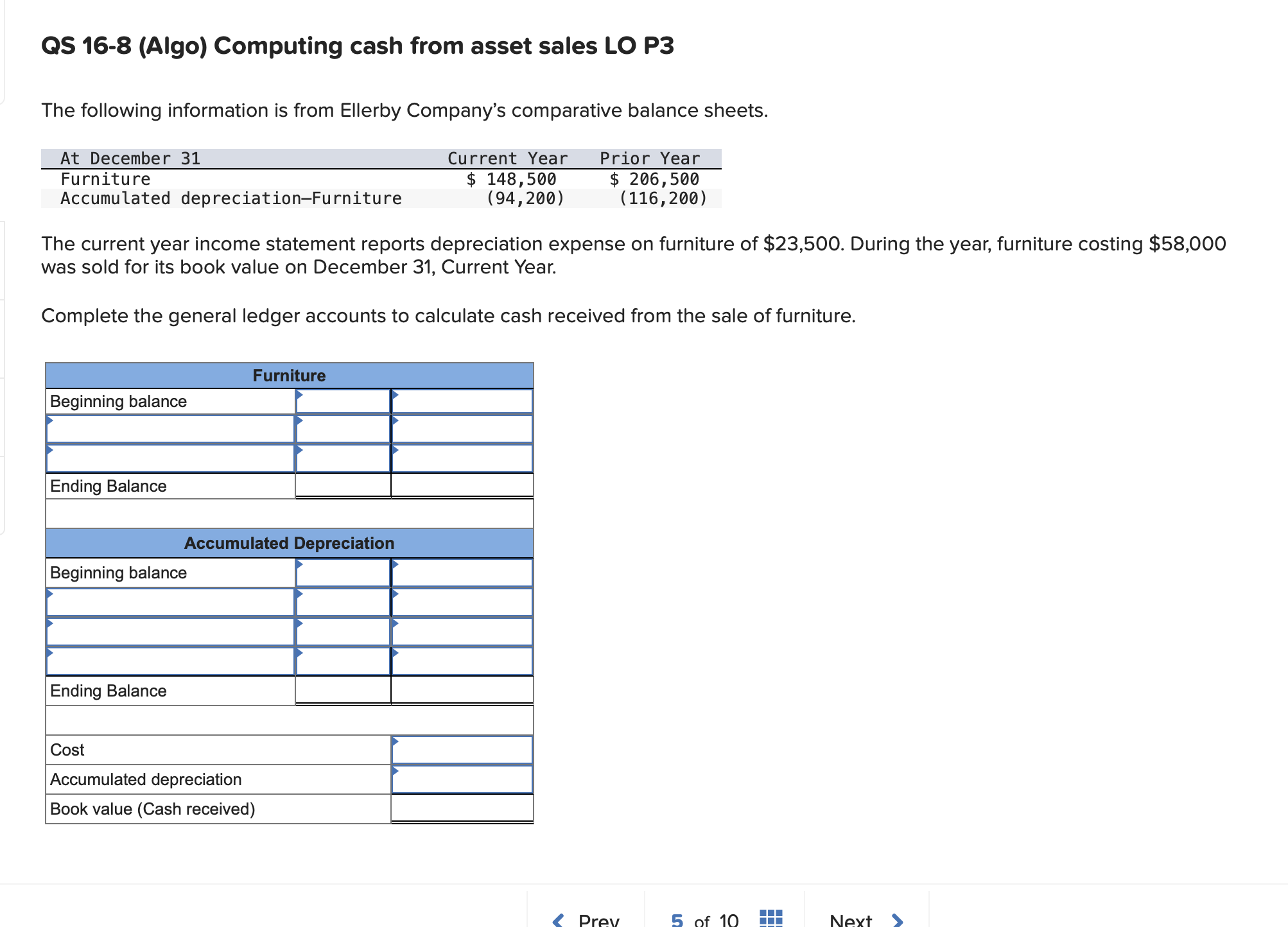 Solved Qs Algo Computing Cash From Asset Sales Lo P Chegg