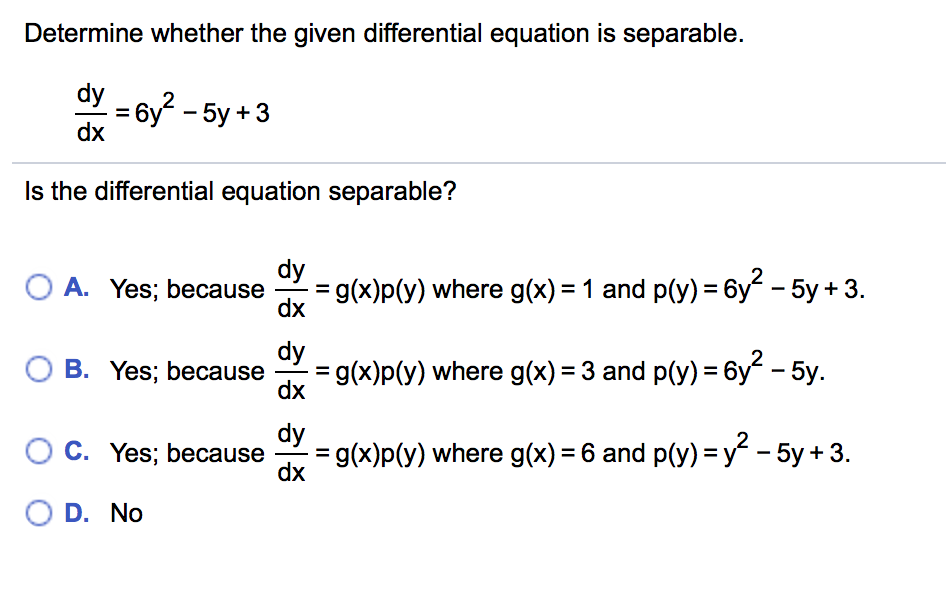 Solved Determine Whether The Given Differential Equation Is Chegg