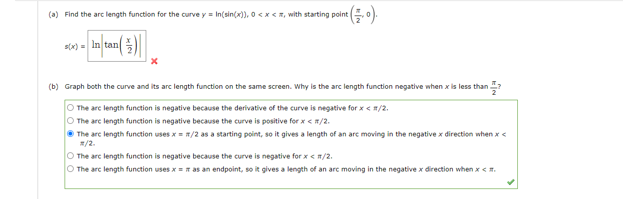 Solved A Find The Arc Length Function For The Curve Chegg