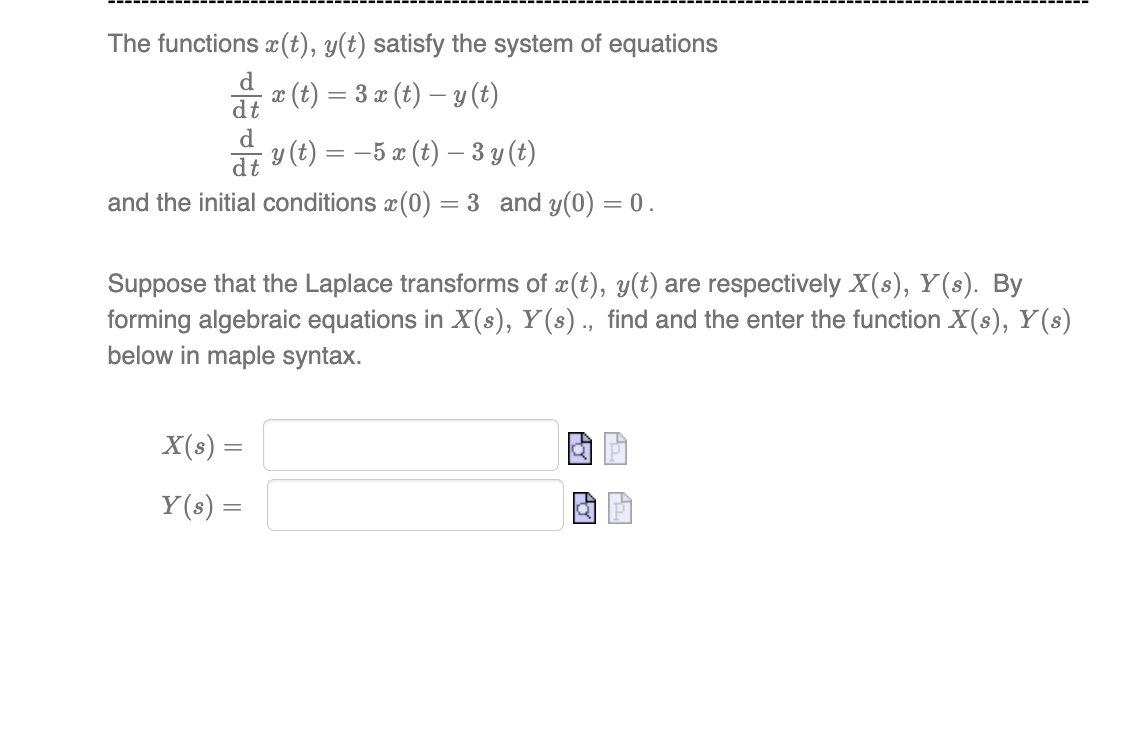 Solved The Functions X T Y T Satisfy The System Of Chegg