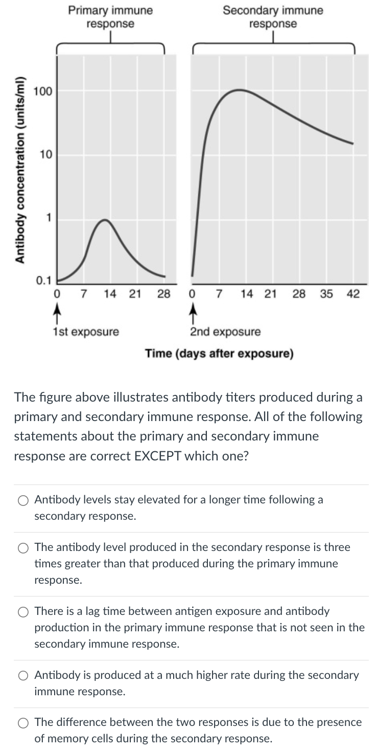 Solved The Figure Above Illustrates Antibody Titers Produced Chegg