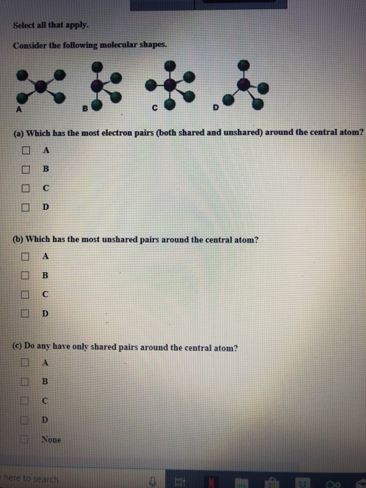 Consider The Following Molecular Shapes A Match Each