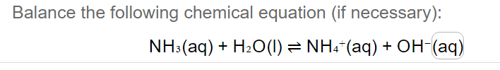 Solved Balance The Following Chemical Equation If Neces