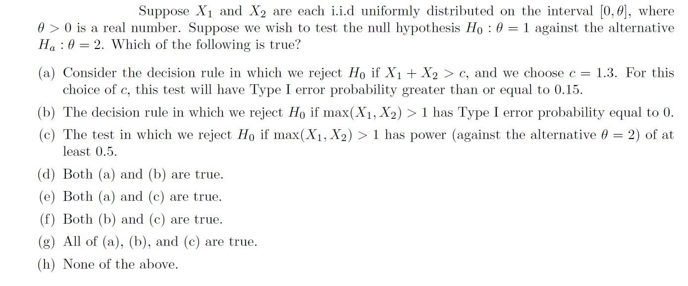 Solved Suppose X1 And X2 Are Each I I D Uniformly Chegg