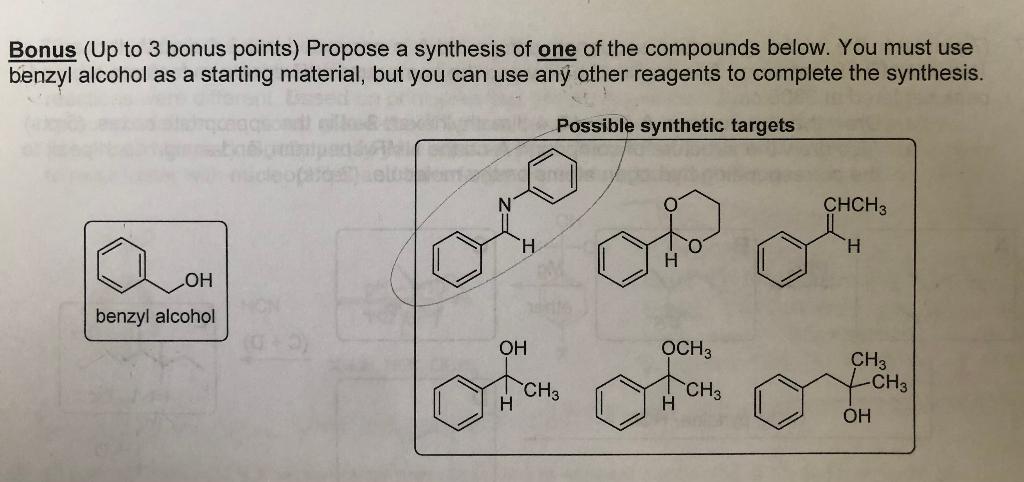 Solved Bonus Up To 3 Bonus Points Propose A Synthesis Of Chegg