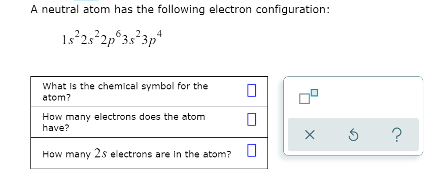 Solved A Neutral Atom Has The Following Electron Chegg