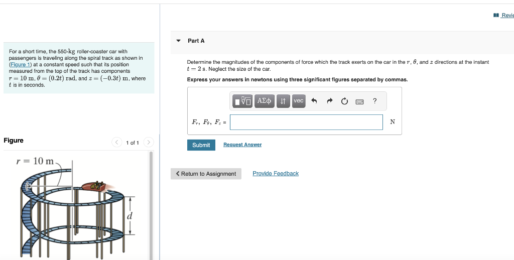 Solved For A Short Time The Kg Roller Coaster Car With Chegg