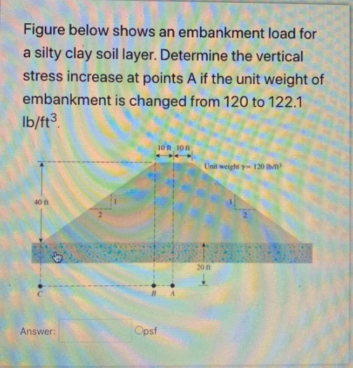 Solved Figure Below Shows An Embankment Load For A Silty Chegg