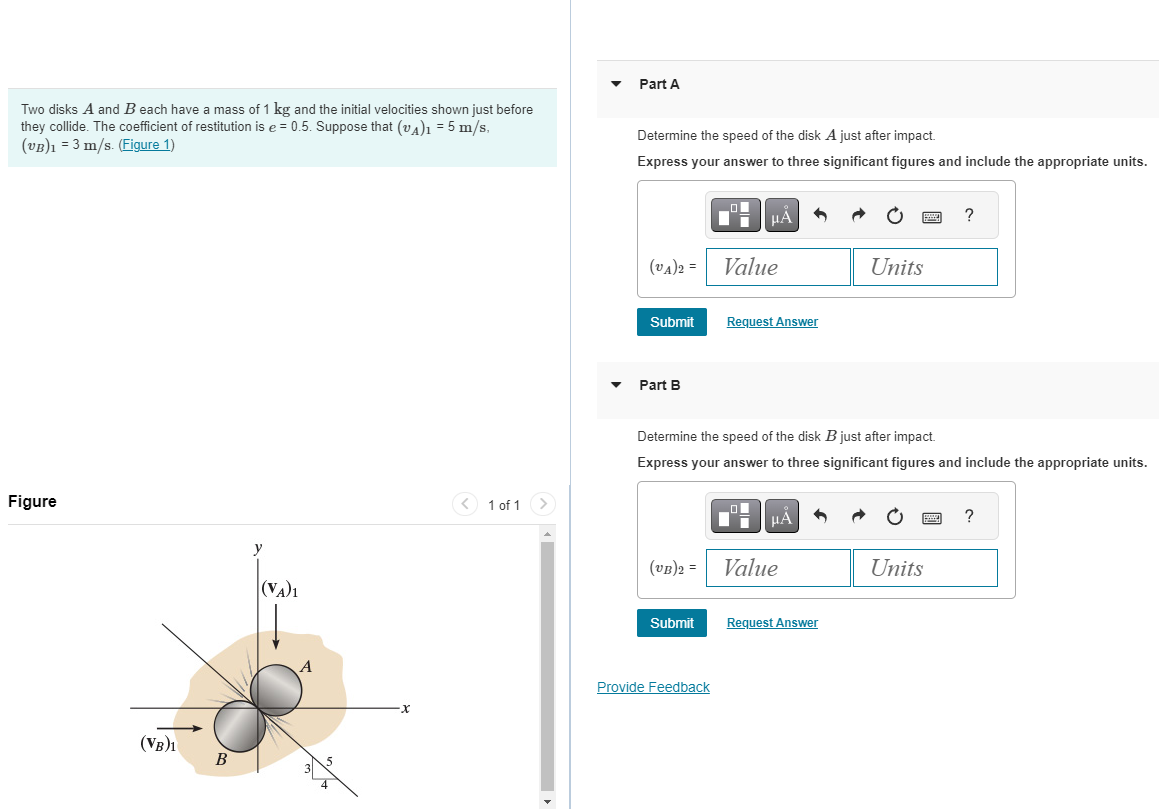 Solved Two Disks A And B Each Have A Mass Of Kg And The Chegg