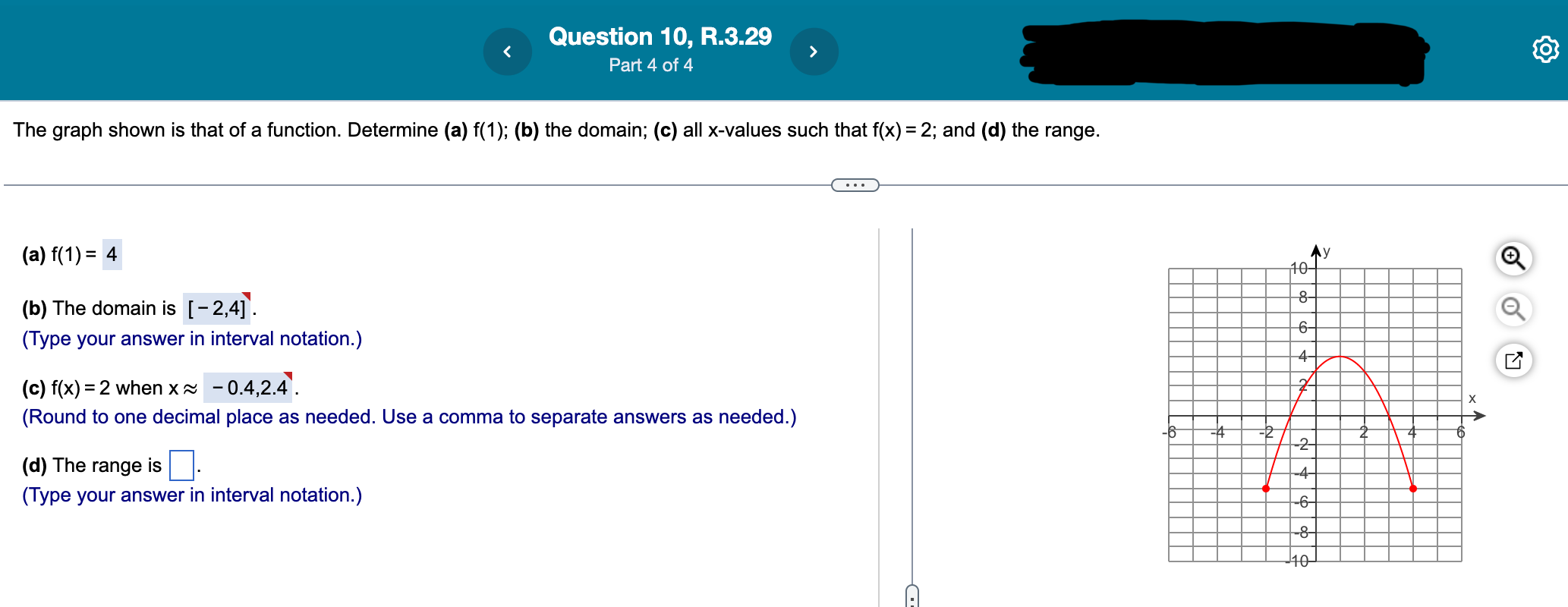 Solved The Graph Shown Is That Of A Function Determine A Chegg