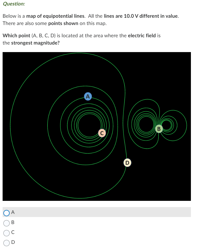 Solved Question Below Is A Map Of Equipotential Lines All Chegg