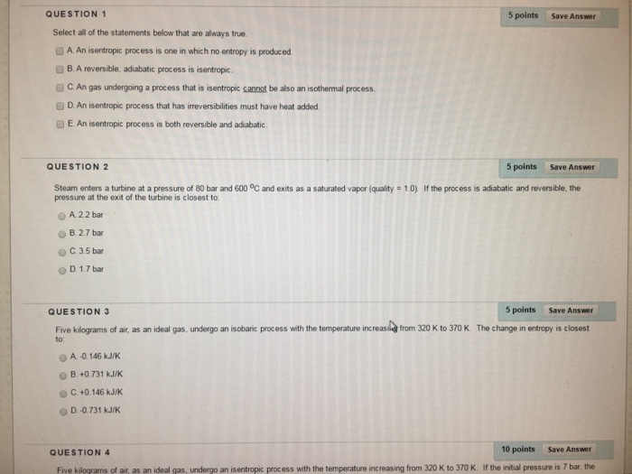 Solved Question Points Save Answer Select All Of The Chegg