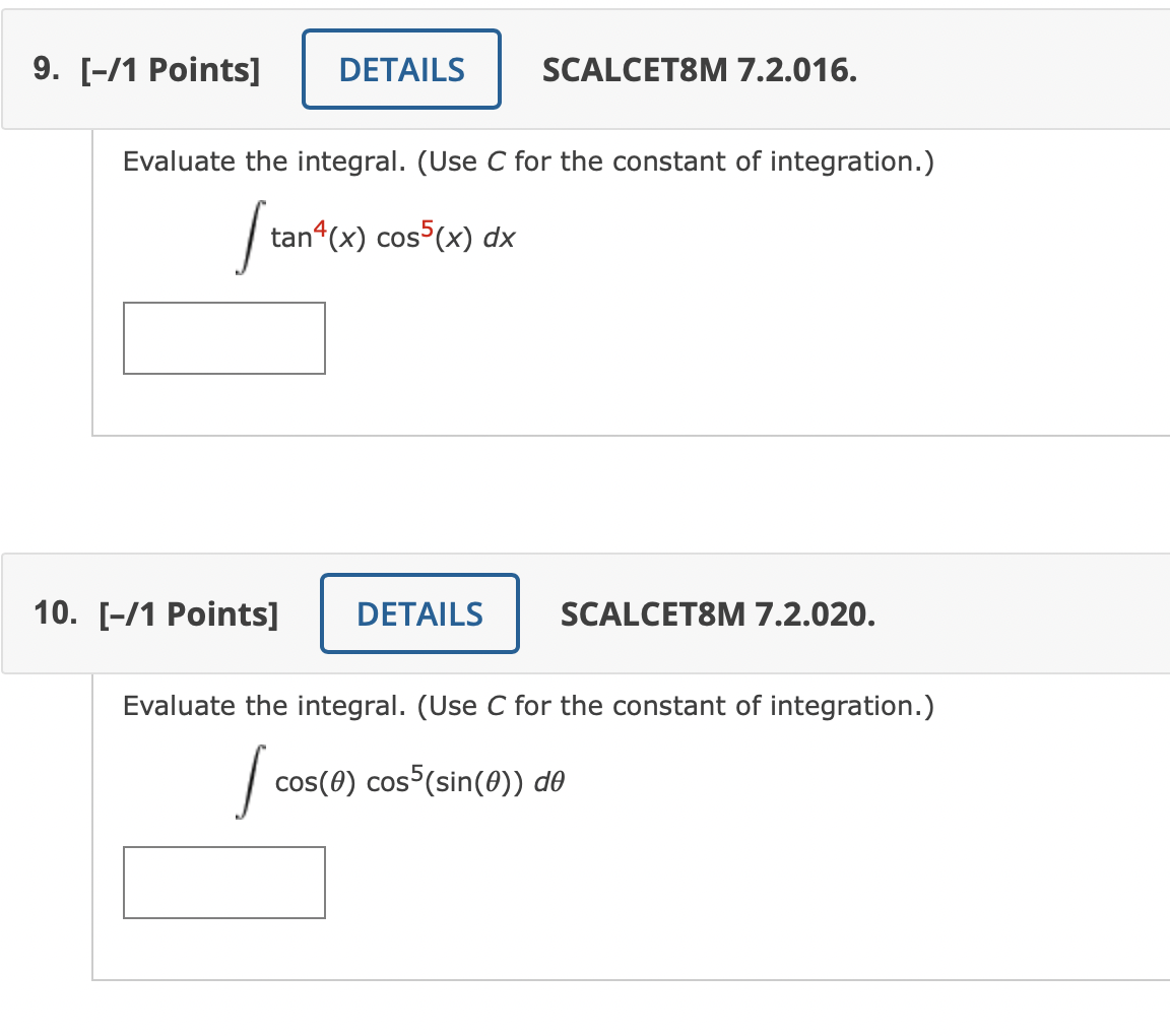 Solved Evaluate The Integral Use C For The Constant Of Chegg