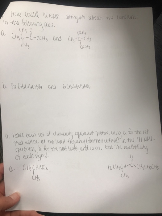 Solved How Could H Nmr Distinguish Between The Compounds Chegg